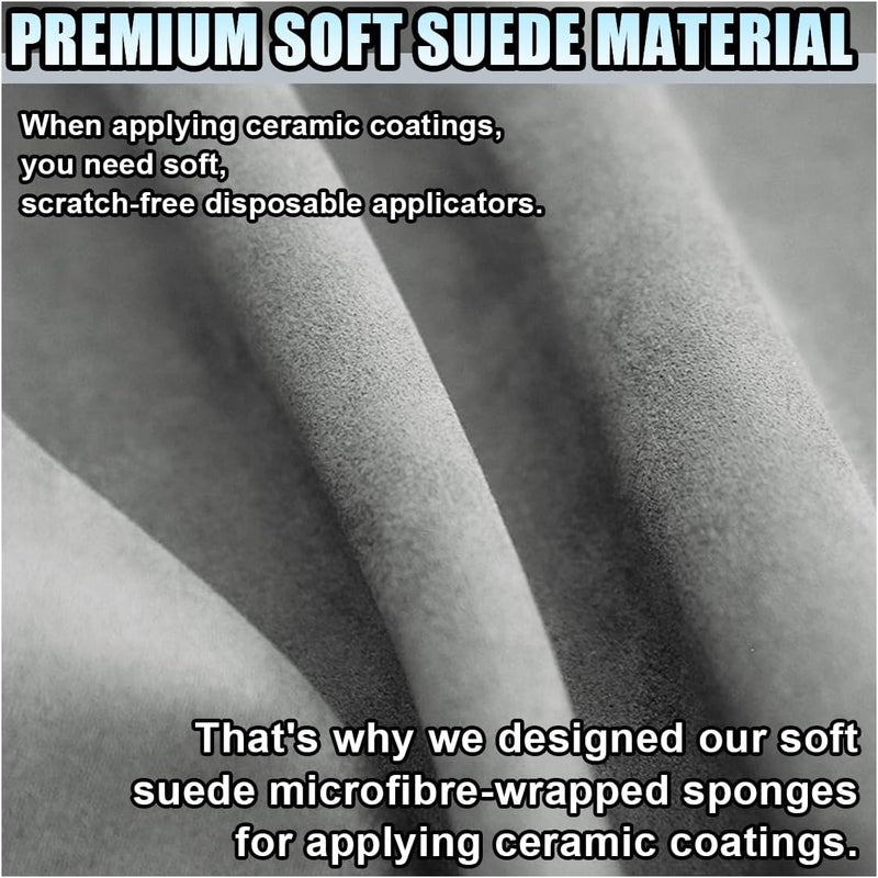 LHDOS Suede Microfiber Applicator Pad, Ceramic Coating Sponge Pad, Multi-Purpose Car Detailing Sponge Applicator for Applying Wax, Sealants, Ceramic Spray Coating and Other Conditioners (2PCS) - Image 5